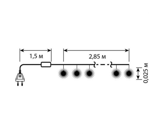 Электрогирлянда GLOS GL0106-W ""Снежные шарики"", 2,85 м, 20 холодных белых светодиодов с насадками GL0106-W – изображение 2