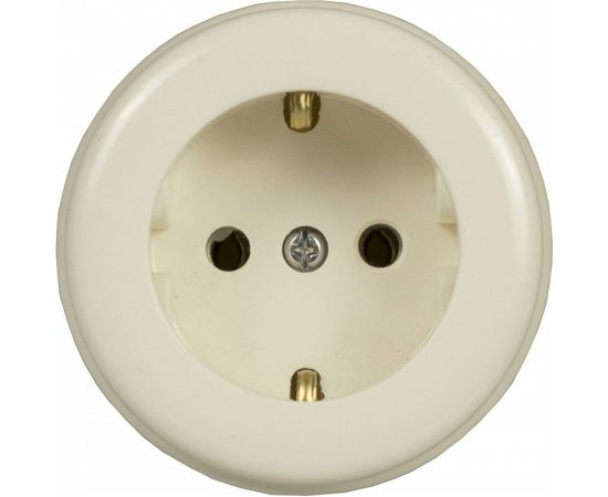 Накладная розетка Alfa с заземлением круглая Бакелит 30100029 – изображение 2