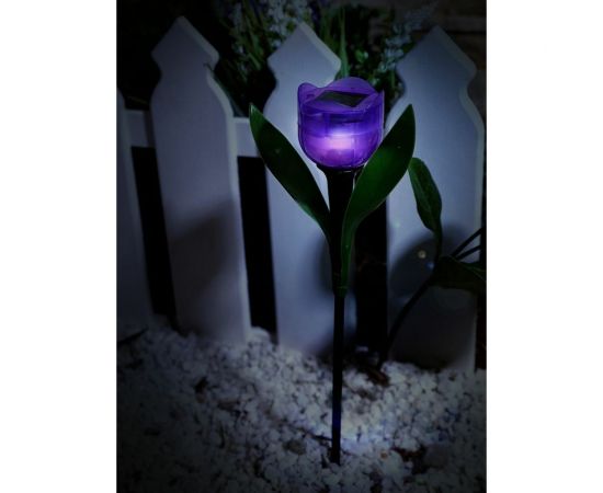 Садовый светильник Uniel на солнечной батарее "Лиловый тюльпан" USL-C-453/PT305 PURPLE TULIP UL-00004278 – изображение 3