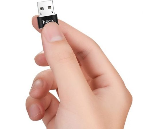 Переходник Hoco UA6 USB to Type-C, черный 800490 – изображение 3