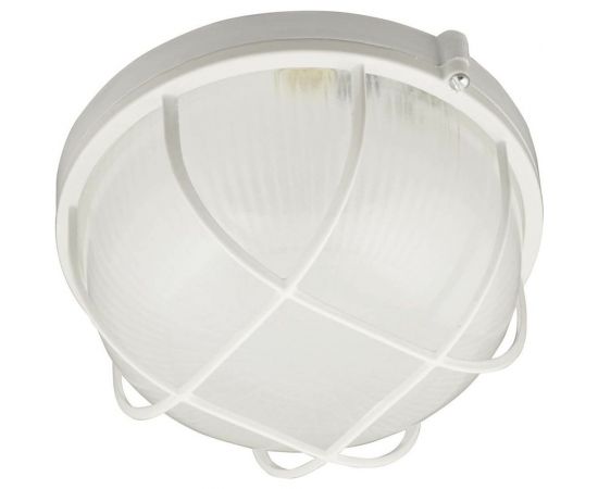 Влагозащищенный светильник Uniel UWL-R02 100W E27 IP54 WHITE круг, решетка, под лампу Е27 UL-00006772 – изображение 3