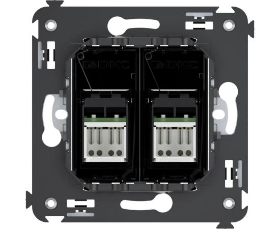 Двойная розетка DKC, Avanti RJ45, в стену, категория 5e, черный квадрат 4402464 – изображение 3