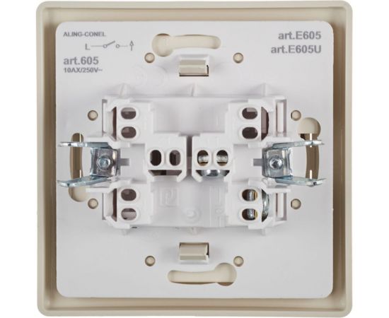 Одноклавишный однополюсный выключатель Aling-conel PRESTIGE 10AX 250В, бежевый 605.99 113066 – изображение 3