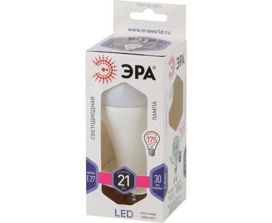 Светодиодная лампа ЭРА LED A65-21W-860-E27, груша, холодный Б0035333 – изображение 3