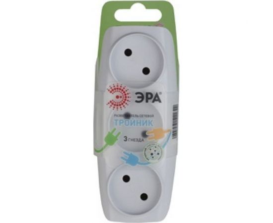 Тройник без заземления, 3 гнезда, белый ЭРА SP-3-W C0045527 – изображение 4