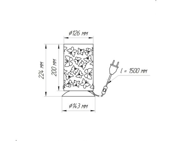 Настольный светильник ЭЛЕТЕХ Эффект ННБ 63-60-018 белый муар, шнур белый ИУ 1005404849 – изображение 5