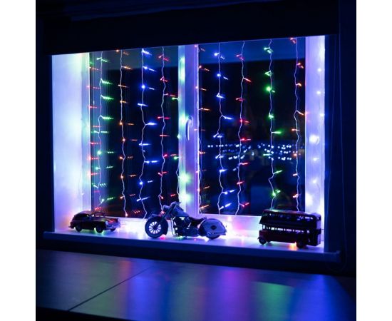 Гирлянда Neon-Night ДОЖДЬ занавес 1.5х1.5м, прозрачный ПВХ, 144 LED МУЛЬТИКОЛОР IP20 235-039 – изображение 6