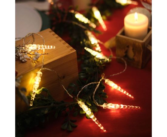 Светодиодная гирлянда NEON-NIGHT Сосульки 1.5м, 10LED, 2хАА 303-093 – изображение 8