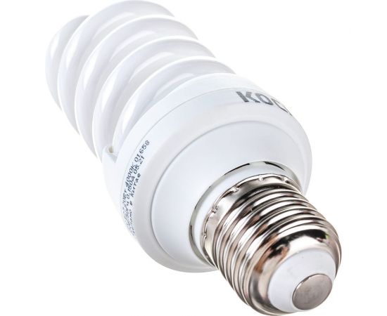 Люминесцентная компактная лампа КОСМОС SPC 20Вт E27 спиральная 4000К Т3 LKsmSPC20wE2742 332606 