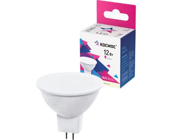 Светодиодная лампа КОСМОС LED JCDR 12Вт 220В GU 5.3 3000K, LkecLED12wJCDRC30 
