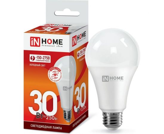 Светодиодная лампа IN HOME LED-A70-VC 30Вт 230В Е27 6500К 2700Лм 4690612024165 