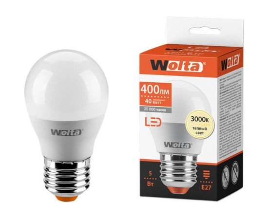Лампа WOLTA LED 25Y45GL5E27 