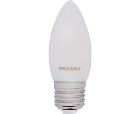 Филаментная лампа REXANT Свеча CN35 9.5 Вт 2700K E27 матовая колба 604-097 