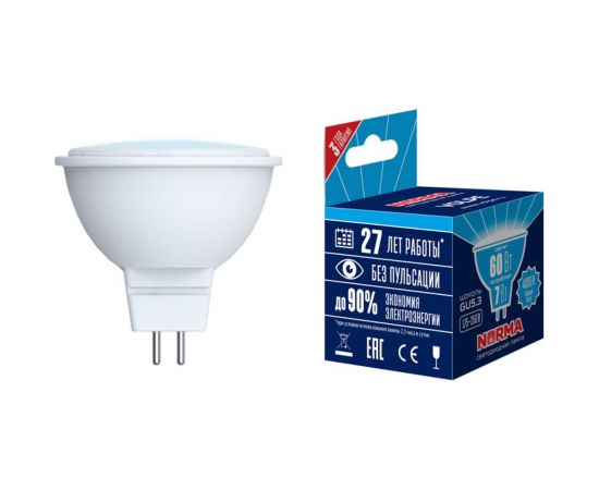 Светодиодная лампа Volpe. Форма JCDR, матовая. Серия Norma LED-JCDR-7W/NW/GU5.3/NR UL-00003837 