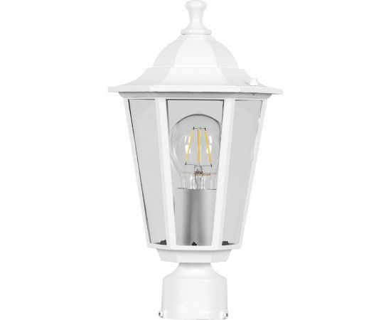 Садово-парковый светильник, шестигранный на столб 60W E27 230V, белый Feron 6103 11055 