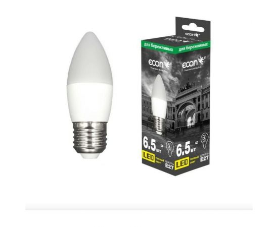 Светодиодная лампа Econ LED CN 6,5Вт E27 3000K B35 ES 7265021 