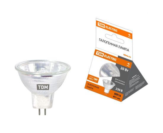 Галогенная лампа с отражателем TDM MR16 JCDR - 20 Вт - 230 В - GU5.3 SQ0341-0067 
