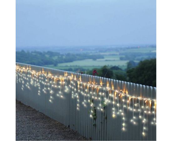 Электрогирлянда GLOS «Сосульки», 2 м х 1 м, 91 холодный белый светодиод GLR0127-W-T – изображение 2