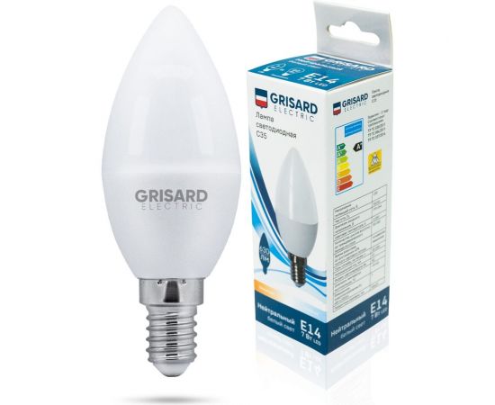 Светодиодная лампа Grisard Electric свеча C35 Е14 7Вт 4000К 220В GRE-002-0048(1) – изображение 2
