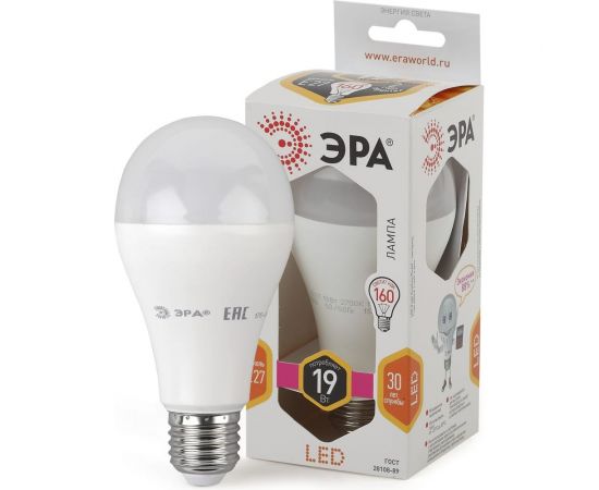 Светодиодная лампа ЭРА LED A65-19W-827-E27 Б0031702 – изображение 2