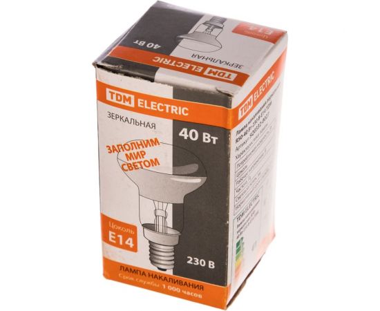 Зеркальная лампа накаливания TDM R50-40 Вт-230 В-Е14 SQ0332-0027 – изображение 2