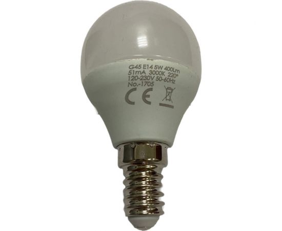 Светодиодная лампа HIKO G45, 5W, 3000K, E14, шарик 600110756 – изображение 2