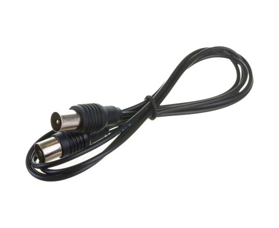 Антенный кабель удлинитель REXANT ТВ гнездо - штекер 1,5 метра, черный 17-5011 – изображение 2