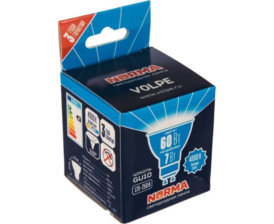 Светодиодная лампа Volpe. Форма JCDR, матовая. Серия Norma LED-JCDR-7W/NW/GU10/NR UL-00003836 – изображение 2