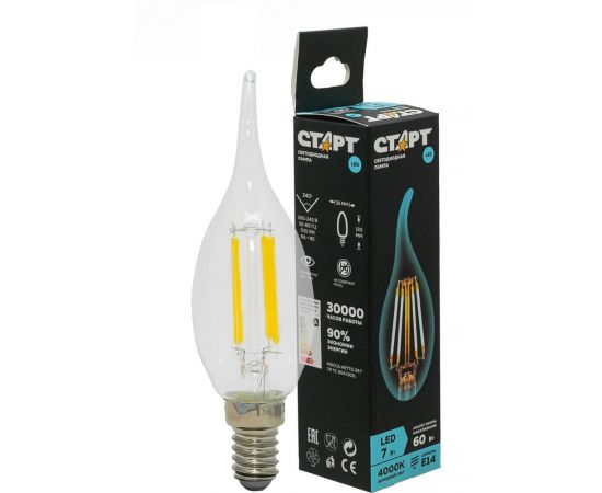 Светодиодная филаментная лампа СТАРТ LED F-FlameE14 7W40 – изображение 2