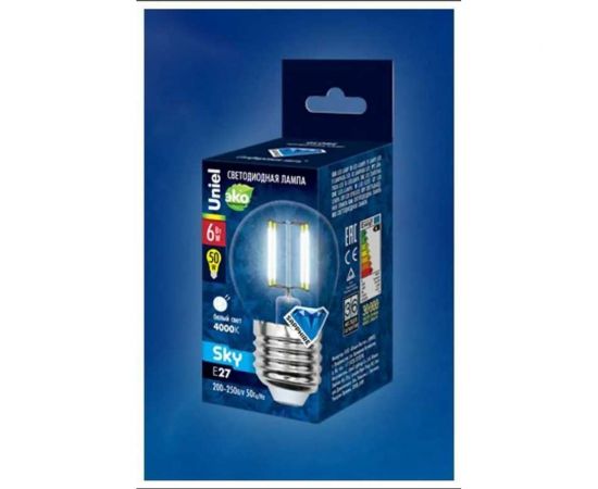 Светодиодная лампа Uniel LED-G45-6W/WW/E27/CL PLS02WH UL-00000196 – изображение 3