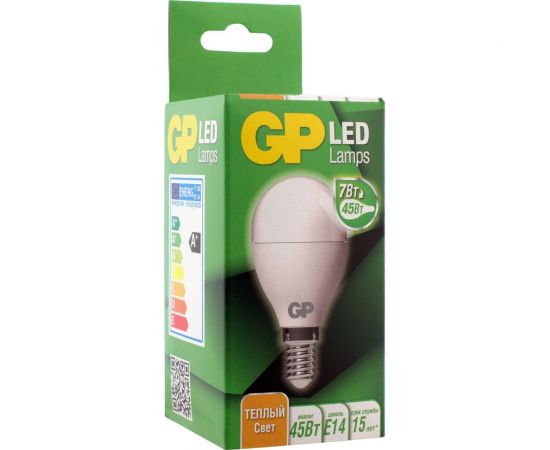 светодиодная лампа GP в колбе шар LEDG45-7WE14-27K-2CRB1 – изображение 3
