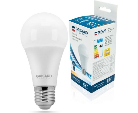 Светодиодная лампа шар Grisard Electric A60 Е27 20Вт 4000К 220В GRE-002-0012(1) – изображение 3