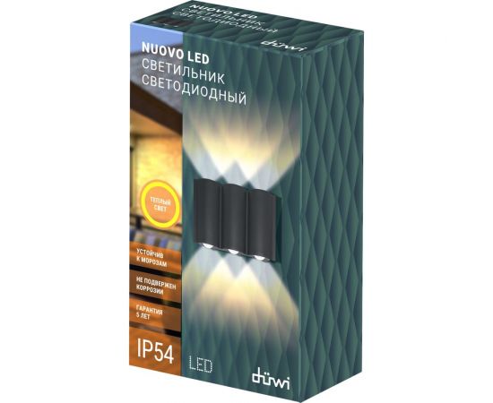 Настенный накладной светильник duwi Nuovo LED, 6Вт, 3000К, IP54, 175х46х100мм, литой алюминий, серый 24370 0 – изображение 3