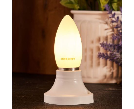 Филаментная лампа REXANT Свеча CN35 9.5 Вт 2700K E27 матовая колба 604-097 – изображение 3