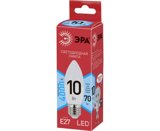 Светодиодная лампочка ЭРА RED LINE LED B35-10W-840-E27 R 10 Вт свеча нейт, белый свет Б0050696 – изображение 3