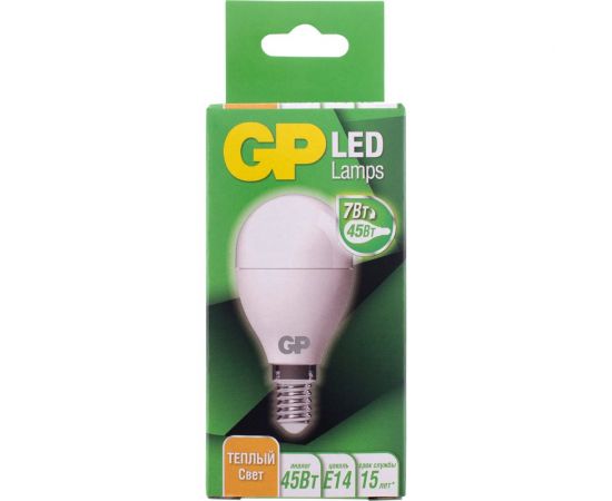 светодиодная лампа GP в колбе шар LEDG45-7WE14-27K-2CRB1 – изображение 4