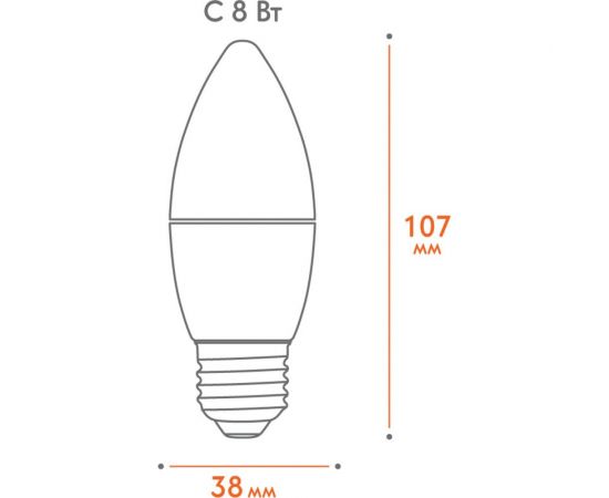 Лампа WOLTA LX C37 E27 8W 6500K 30WC8E27 – изображение 4