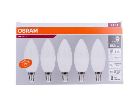 Светодиодная лампа Osram LVCLB60 7SW/840 230V E14 2X5 RU 4058075577954 – изображение 4