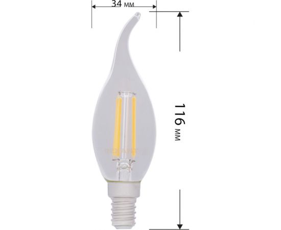 Филаментная лампа REXANT Свеча на ветру CN37 7.5 Вт 4000K E14 диммируемая 604-106 – изображение 4