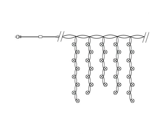 Светодиодная гирлянда FERON CL22 бахрома 4.5x0.7м + 3м, 230V, желтый, с питанием от сети 41632 – изображение 4
