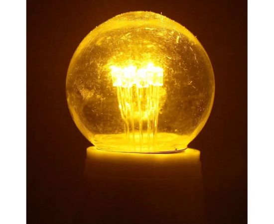 Светодиодная лампа-шар NEON-NIGHT для украшения диаметр 45 мм, цоколь e27, 6 LED, 1 Вт желтая 405-121 – изображение 4