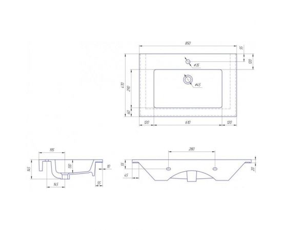 Умывальник Kirovit Оскар 850 белый мебельный 18298 – изображение 5
