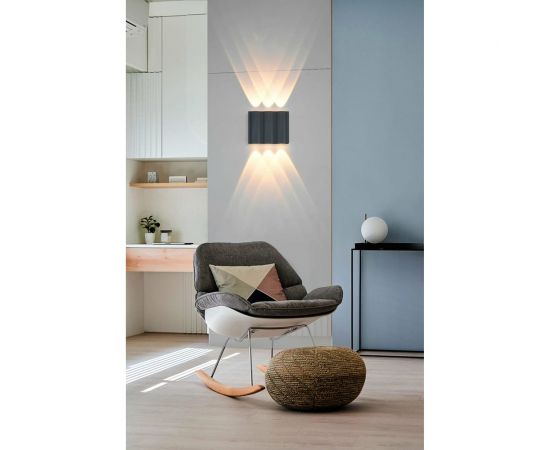 Настенный накладной светильник duwi Nuovo LED, 6Вт, 3000К, IP54, 175х46х100мм, литой алюминий, серый 24370 0 – изображение 5