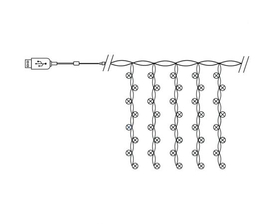 Светодиодная гирлянда FERON CL590 занавес 2х2 м + 2 м, мульти, USB 41637 – изображение 5
