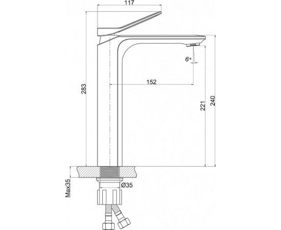 Смеситель Cersanit для раковины ODRA высокий, с клик-клак 63054 – изображение 7