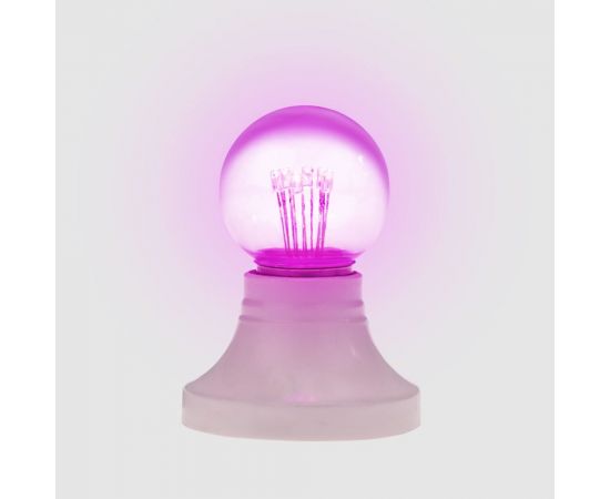 Светодиодная лампа-шар для украшения NEON-NIGHT диаметр 45 мм, цоколь e27, 6 LED, 1 Вт розовая 405-127 – изображение 9