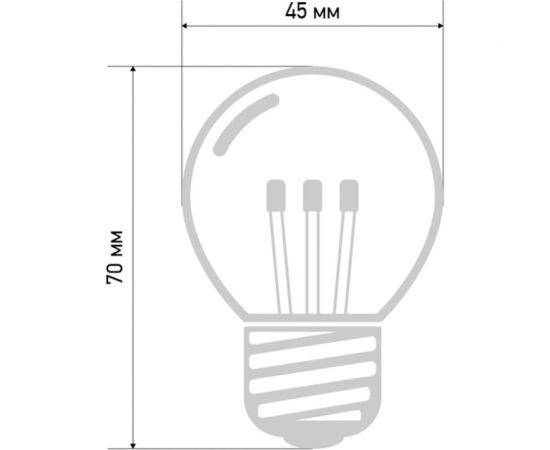 Светодиодная лампа-шар NEON-NIGHT для украшения диаметр 45 мм, цоколь e27, 6 LED, 1 Вт желтая 405-121 – изображение 10