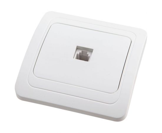 Телефонная розетка АБК-СИЛА "РИГЕЛЬ" белая 1 шт 5403061 