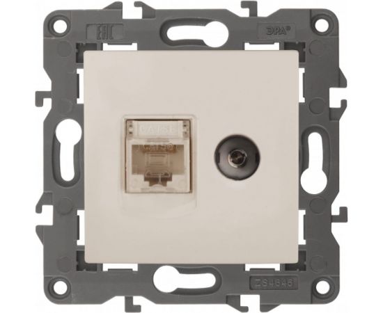 Розетка ЭРА 14-3110-02 RJ45 TV, IP20, сл.кость Б0034315 