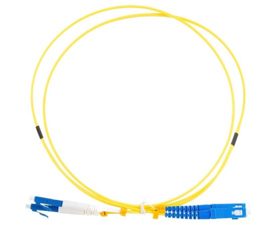 Волоконно-оптический шнур Hyperline FC-D2-9-LC/UR-SC/UR-H-1M-LSZH-YL патч-корд SM 9/125 28387 